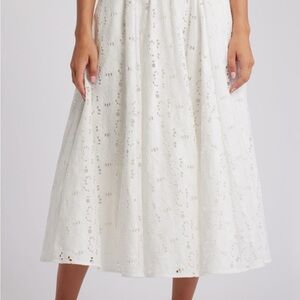Francine house of cb White Lace Midi Skirt